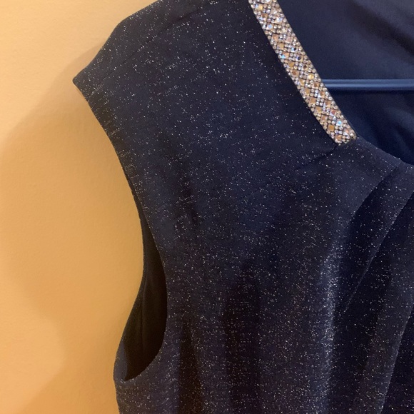 🍉 Cleo petite dress NWT, size 16, plus size, navy sparkles, jewelled neckline - Picture 5 of 7